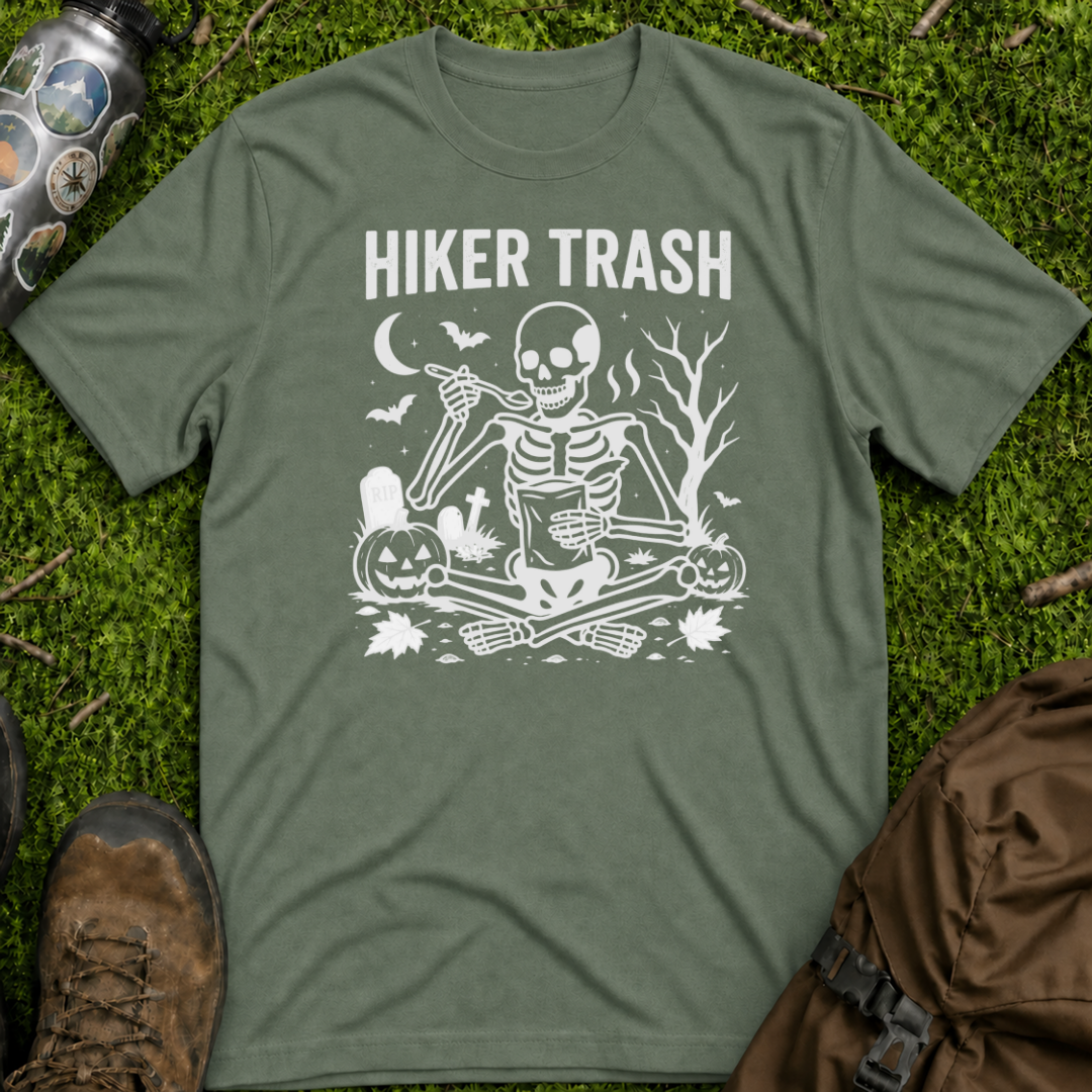 Skeleton Hiker Trash T-Shirt