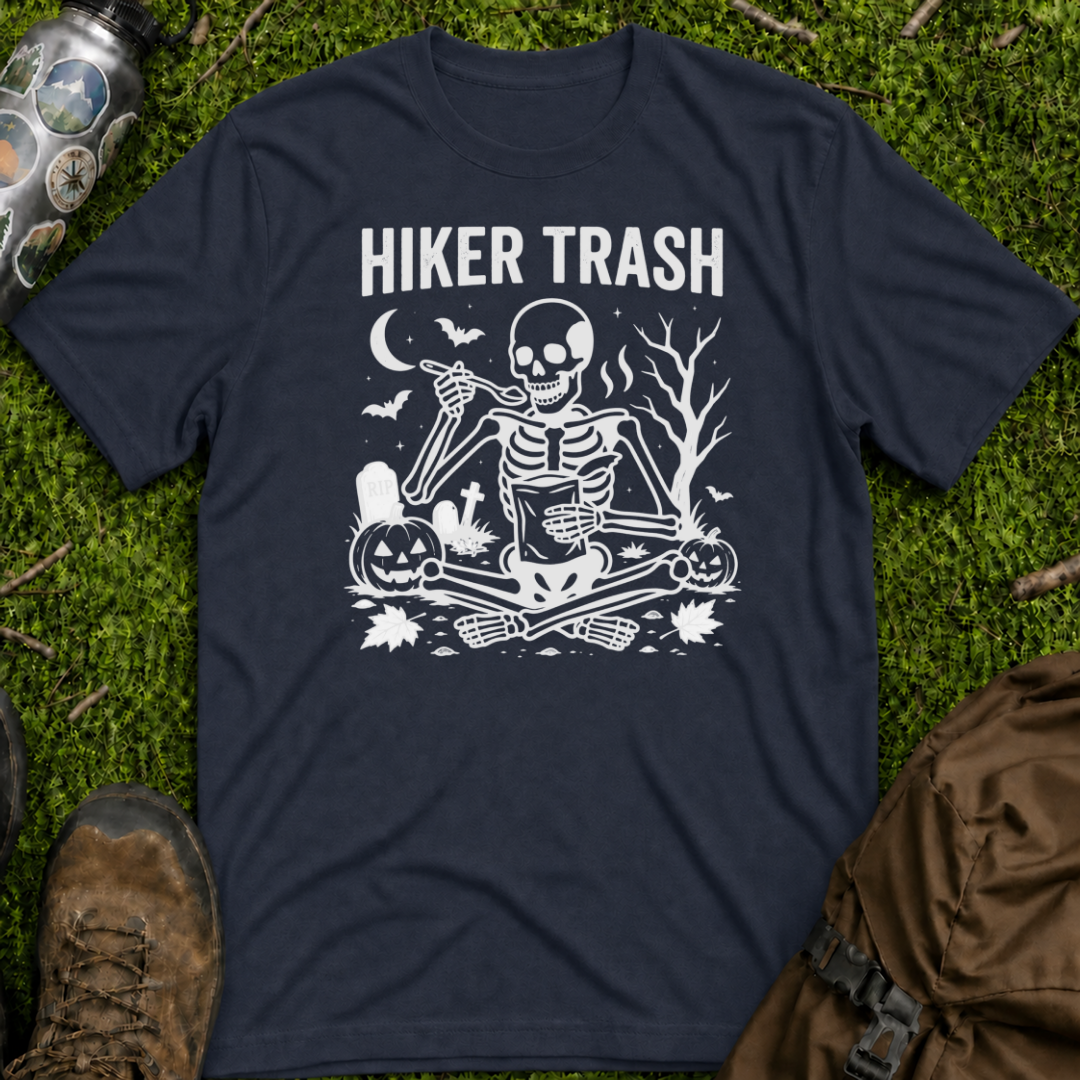 Skeleton Hiker Trash T-Shirt