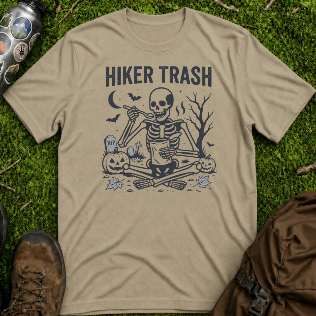 Skeleton Hiker Trash T-Shirt